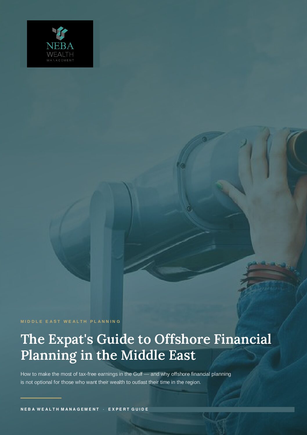 Cover of the NEBA Wealth guide to offshore financial planning in the Middle East
